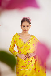 Nadia Yellow Satin Silk Blouse